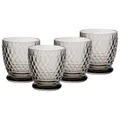 Produktbild: Villeroy & Boch Boston Coloured Becher Smoke 4er Set, 330 ml, Farbige Trinkgläser mit Facettenmuster, Becher aus Kristallglas für Heiß- und Kaltgetränke, Spülmaschinengeeignet, Grau