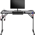 Produktbild: BEGA OFFICE Gamingtisch BC3110, Schwarz inkl. RGB-LED Farbwechselbeleuchtung inkl. USB Station