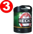 Produktbild: 3 x Becks Pils Perfect Draft 6 Liter Fass 4,9 % vol. MEHRWEG