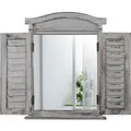 Produktbild: MCW Wandspiegel mit Fensterläden Grau Shabby