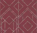 Produktbild: Tapete Vlies Grafik-Muster rot weiß silber Metallic 37869-2 (4,09€/1qm)