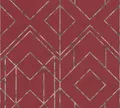 Produktbild: Vliestapete Geometrisch rot weiß silber metallic Livingwalls 37869-2 (4,09€/1qm)