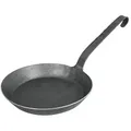 Produktbild: turk 65526 Eisenpfanne 26 cm, mit flachen Hakenstiel freiform warmgeschmiedet, grauschwarz