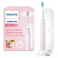 Produktbild: Philips Sonicare 3100 elektrische Zahnbürste, Schallzahnbürste, Andruckkontrolle und Timer, Reiseetui, Sugar Rose, Modell HX3673/11