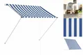 Produktbild: Einziehbare Markise 100×150 Cm Blau Und Weiß Balkon Terrasse