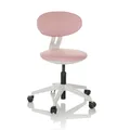 Produktbild: hjh OFFICE Kinderdrehstuhl mitwachsend MINIMOVO Kinder Bürostuhl höhenverstellbar, Schreibtischstuhl ohne Armlehnen, Stoff Rosa