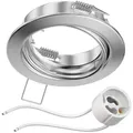 Produktbild: ledscom.de Decken-Einbaurahmen FERE Einbaurahmen chrom matt schwenkbar (LED/Halogen/GU10/MR16/PAR16/50mm) inkl. GU10 Fassung