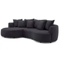 Produktbild: Ecksofa - charcoal - Samt - 287 cm - Recamiere links Sofa Wohnlandschaft Couch