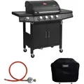 Produktbild: Taino - red 4+1 Brenner Gasgrill Abdeckung Set Gasregler bbq Grill Zubehör Cover