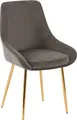 Produktbild: CLP Esszimmerstuhl Elmira Samtbezug gepolstert mit Rückenlehne,anthrazit Metall gold