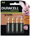 Produktbild: 4 Duracell Wiederaufladbare Aa-Batterien 1.2V Hr6 Nimh 2500Mah Mignon Stilo 4Bl