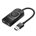 Produktbild: Externer Soundkartenadapter USB - 3,5 mm Miniklinke mit Lautstärkeregler 15 cm s