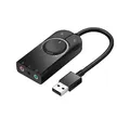Produktbild: Ugreen External Sound Card Adapter mit Lautstärkeregler 3,5mm Schwarz
