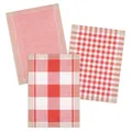 Produktbild: KRACHT 3er Pack Geschirrtücher Serie Landhaus Karo Halbleinen rot 50x70 NEU