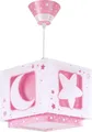 Produktbild: Dalber Lampe kinderzimmer, kinderlampe Pendelleuchte Hängelampe, Deckenleuchte Kinder, Deckenlampe kinderzimmer, Mond und Sterne Rosa MoonLight, 63232S, E27