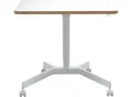 Produktbild: Schreibtisch LEITZ Ergo Compact, Rechteck, per Gasfeder höhenverstellbar, T-Fuß, mit Rollen, B 800 x T 600 x H 750-1140 mm, weiß/weiß