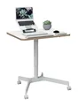 Produktbild: Leitz Ergo Mobiler Sitz-/Steh-Schreibtisch, Höhenverstellbares & ergonomisches Stehpult mit Rollen, Belastbar bis 20 kg, 80 x 60 cm, Für Büros, Desk Sharing, Home Office, Ergo-Serie, Weiß, 65360001