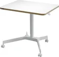 Produktbild: Leitz Sitz-/Steh-Schreibtisch Weiß 65360001 Farbe der Tischplatte: Weiß höhenverstellbar, mit Rollen max. Höhe: 1.14cm