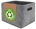 Produktbild: 100 Recycling Filz Aufbewahrungsbox - 32x26x23 Filzkorb Organizer - Aufbewahr...