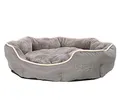 Produktbild: Dehner Lieblinge Hundebett und Katzenbett Sammy, oval, ca. 90 x 80 x 14 cm, Polyester, grau
