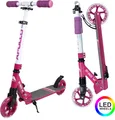Produktbild: Apollo Scooter LED - Skyracer Led | City Scooter mit Federung| City Roller für Kinder klappbar | Tretroller Kinder ab 5 Jahre | sportlicher Cityroller | Verstellbar, perfekt als Scooter Erwachsene - pink/weiß