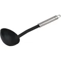 Produktbild: Fackelmann Schöpflöffel Ovalgriff, Kunststoff, 30cm, Ø10cm, spülmaschinengeeignet, silber/schwarz