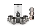 Produktbild: Buddy´s Bar - Moscow Mule Becher, 500 ml, hochwertiger Edelstahl-Becher, lebensmittelecht, Hammerschlag-Effekt, Cocktail-Tasse inkl. Geschenkbox, gehämmert, Edelstahl Antik, 4er Set