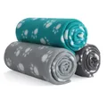 Produktbild: wometo Tierdecke 3er Set Tierdecke eco-line aus 100% recyceltem Fleece, OEKO-TEX®, süßer Pfötchen-Print, aus 100% recyceltem Material
