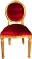 Produktbild: Casa Padrino Barock Medaillon Luxus Esszimmer Stuhl Bordeaux / Gold Möbel