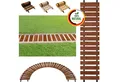 Produktbild: Floranica Gartensteg Gartenweg aus Holz Gartentritte Holzweg aus Lärche, 30x100 cm, Braun, 1-St., Rollweg Ausrollbarer Gehweg rutschfeste Oberfläche
