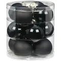 Produktbild: Weihnachtskugeln Glas 8cm, 12 Stück, Farbe:schwarz opal / matt - Schwarz