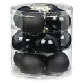 Produktbild: Magic Weihnachtskugeln Glas 8cm 12 STK. Christbaumkugeln (Schwarz Opal/Matt)