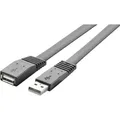 Produktbild: Renkforce USB 2 Verlängerungskabel A/A flach 1 m (1 m, USB 2.0, 2.50 W) (1362468)