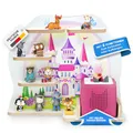 Produktbild: stadtecken Holzregal für Musikbox I passend für die Toniebox und ca. 35 Tonies I Perfekte Aufbewahrung im Kinderzimmer I zum Aufstellen oder Aufhängen (Märchenschloss)