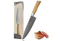 Produktbild: Wakoli Universalmesser Damast Chefmesser Küchenmesser 20 cm Klinge Olivenholzgriff