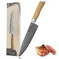 Produktbild: Wakoli Damast Chefmesser, Klingenlänge 20,00 cm mit Holzverpackung Serie OLIVE