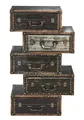Produktbild: Kofferregal Regal in Kofferoptik Dekoregal dunkelbraun 5 Schubladen Kunstleder