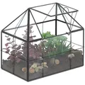 Produktbild: Relaxdays Pflanzenterrarium, Glas & Kupfer, 21x23x14 cm, Deko Glashaus Kakteen & Moos, Glaskasten Fensterbank, schwarz