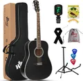 Produktbild: Winzz Schwarz Akustikgitarren 4/4, Anfänger Gitarren 41 Zoll + Gitarrenkoffer