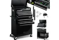 Produktbild: MASKO Werkstattwagen, schwarz, Werkzeugwagen inklusive Koffer 9 Fächer Abschließbar Metall Rollwagen