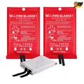 Produktbild: Löschdecke 2er Set 1,0m x 1,0m Glasfaser Brandschutzdecke Küche Garage Schule