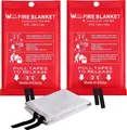 Produktbild: Feuerlöschdecke 2er Pack Glasfaser DIN EN 1869:2019 Brandschutz Auto Schule K...