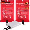 Produktbild: Löschdecke 2er Pack Glasfaser Brandschutzdecke 1,0m x 1,0m für Küche 2 Stück