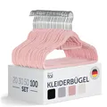 Produktbild: Blumtal Kleiderbügel 100 Stück - Samtbezogene, 360° drehbar und belastbar - Platzsparend und rutschfest - Rosa Farbe