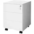 Produktbild: Songmics Rollcontainer mit 3 Schubladen 39/45/55 cm weiß, 39x55x45 cm