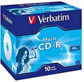 Produktbild: Verbatim Music CD-R 80 Min, 10er Pack Jewel Case, CD Rohlinge, 16-fache Brenngeschwindigkeit mit langer LebensdauerI leere CDs, Audio CD Rohling zum Sichern von Musik, Music CD