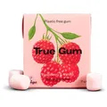 Produktbild: True-Gum Kaugummis Himbeere und Vanille, plastikfrei, biologisch abbaubar, 16 Dragees