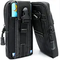 Produktbild: CoolGadget Gürteltasche [Universal] für Handy Smartphone [Gürtel Clip, Holster] Outdoor Tasche, Survival Case Cover Nylon Karabiner Stif Halter [XL] - Schwarz
