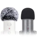 Produktbild: SUNMON für Blue Yeti Popschutz Mikrofon, 2 Stück Mikrofon Windschutz Abdeckung für Blue Yeti/Yeti Pro mikrofon Schaumstoff ​und Fellwindschutz​​ Windmuff Outdoor Zur Geräuschreduzierung
