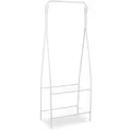 Produktbild: Relaxdays Kleiderständer Metall, 2 Ablagen & 4 Haken, Kleiderstange, Flur & Ankleidezimmer, HBT 158 x 60 x 33 cm, weiß